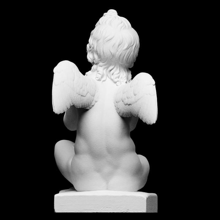 Cupid Playing the Lyre – 12K Premium Resin Sculpture Inspired by Roman Depictions of Eros, the God of Love and Music in Classical Mythology