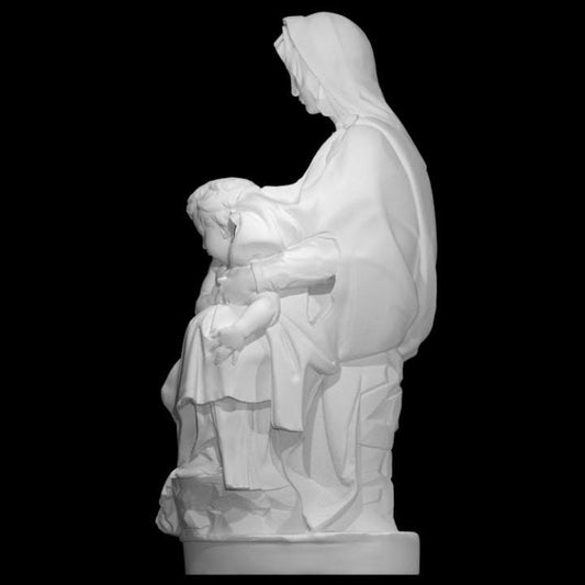 Madonna of Bruges – 12K Premium Resin Sculpture Inspired by Michelangelo’s Renaissance Masterpiece Depicting Virgin Mary and Child