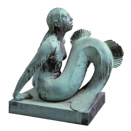 12K Resin Mermaid Sculpture: Mythical Sea Maiden Art