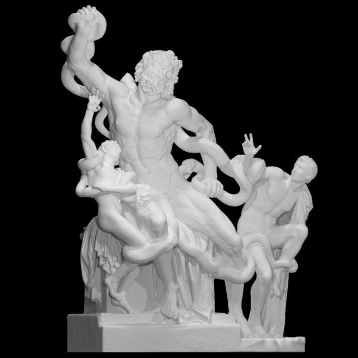 12K Resin Laocoon and His Sons – Dramatic Hellenistic Sculpture for Home Decor