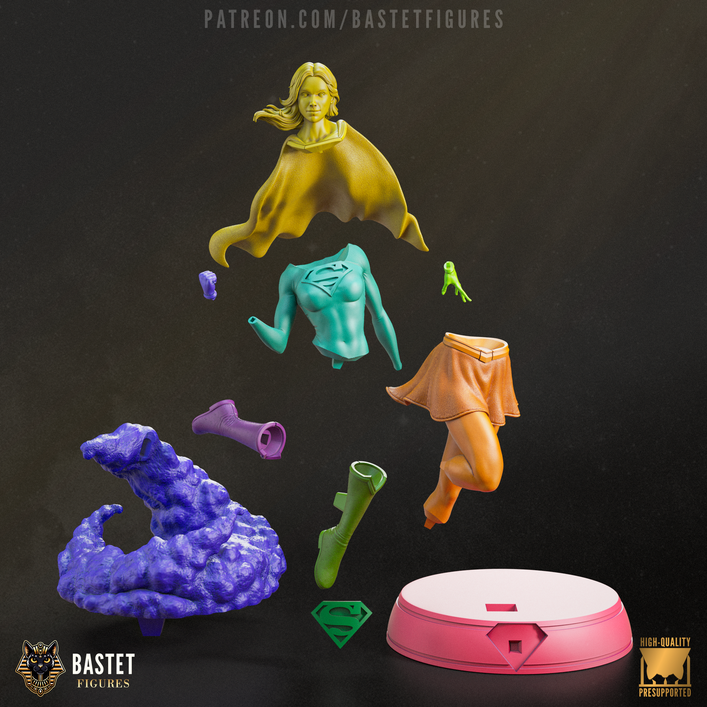 Supergirl – 1–9 Hand Painted | Unique Handmade Art | Demountable | Collectible Figure