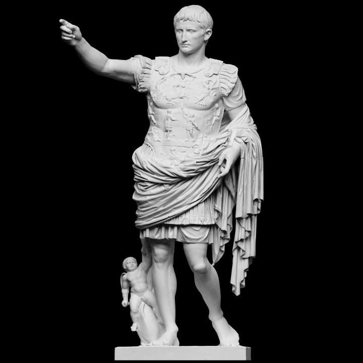Augustus of Prima Porta – 12K Premium Resin Sculpture Inspired by the Iconic Roman Statue of the First Emperor as Military Leader