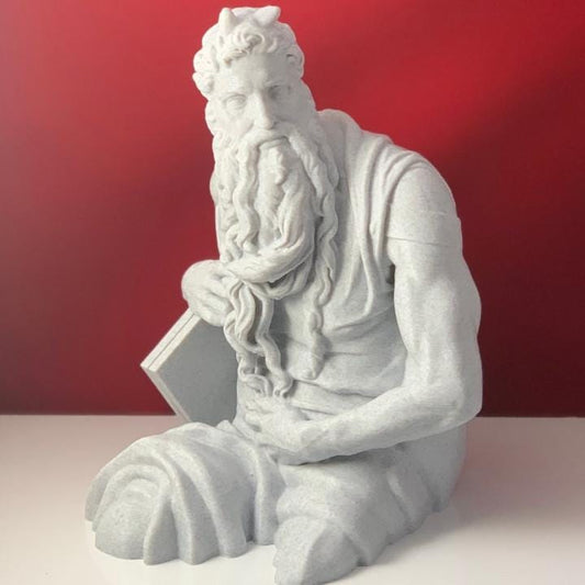 Moses (Upper Half) – 12K Premium Resin Sculpture Inspired by Michelangelo’s Masterpiece Capturing the Prophet’s Strength and Authority