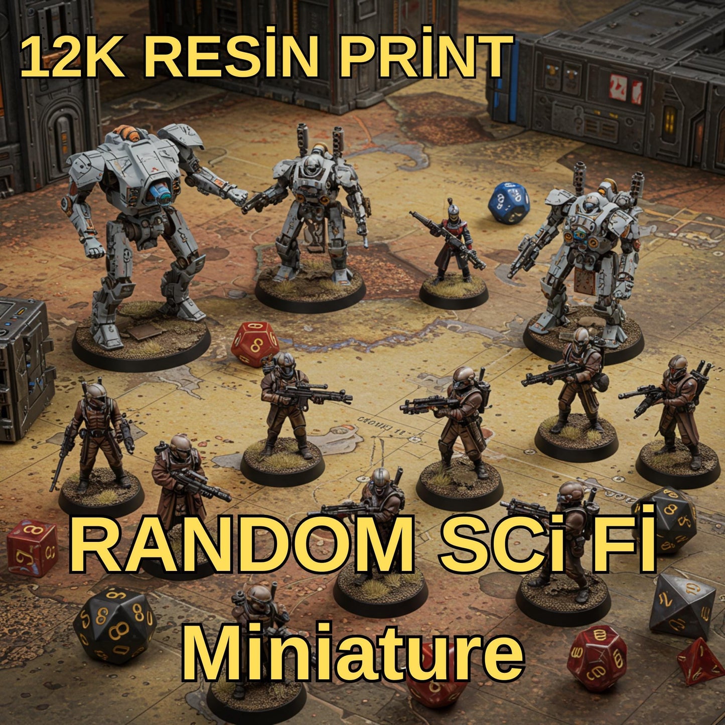 Sci-Fi Miniatures Bundle: 12K Resin Print, UNpainted (30mm)