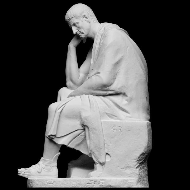 Statue of a Seated Philosopher – 12K Premium Resin Sculpture Inspired by Ancient Greek Thinkers and Classical Wisdom