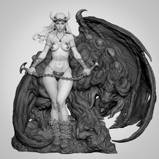 Dark Demon Queen Resin Figure – 12K High Detail – Unpainted / Painted – Fantasy Model Kit