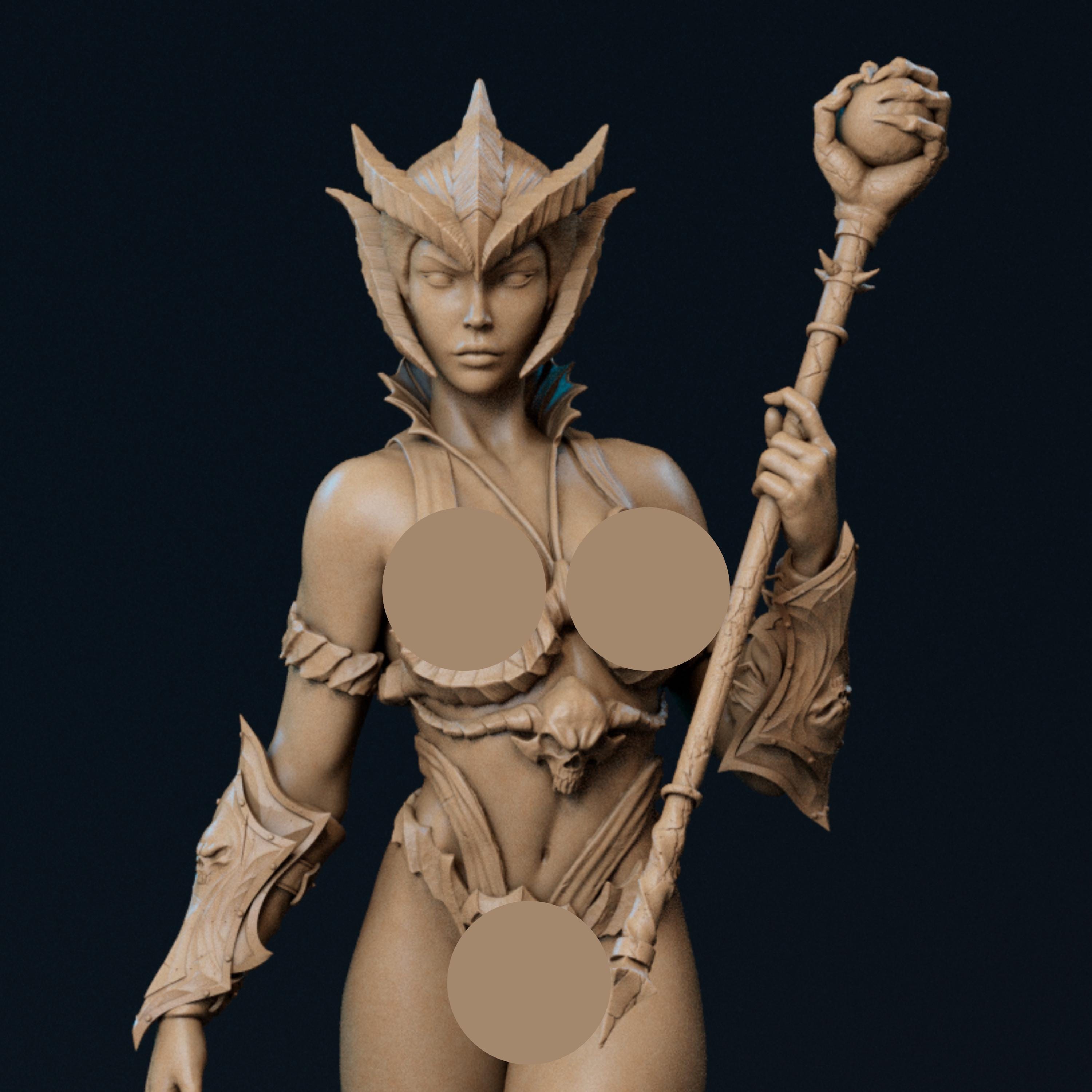 12K Resin Dark Enchantress Figure: Femme Fatale Fantasy Model Kit