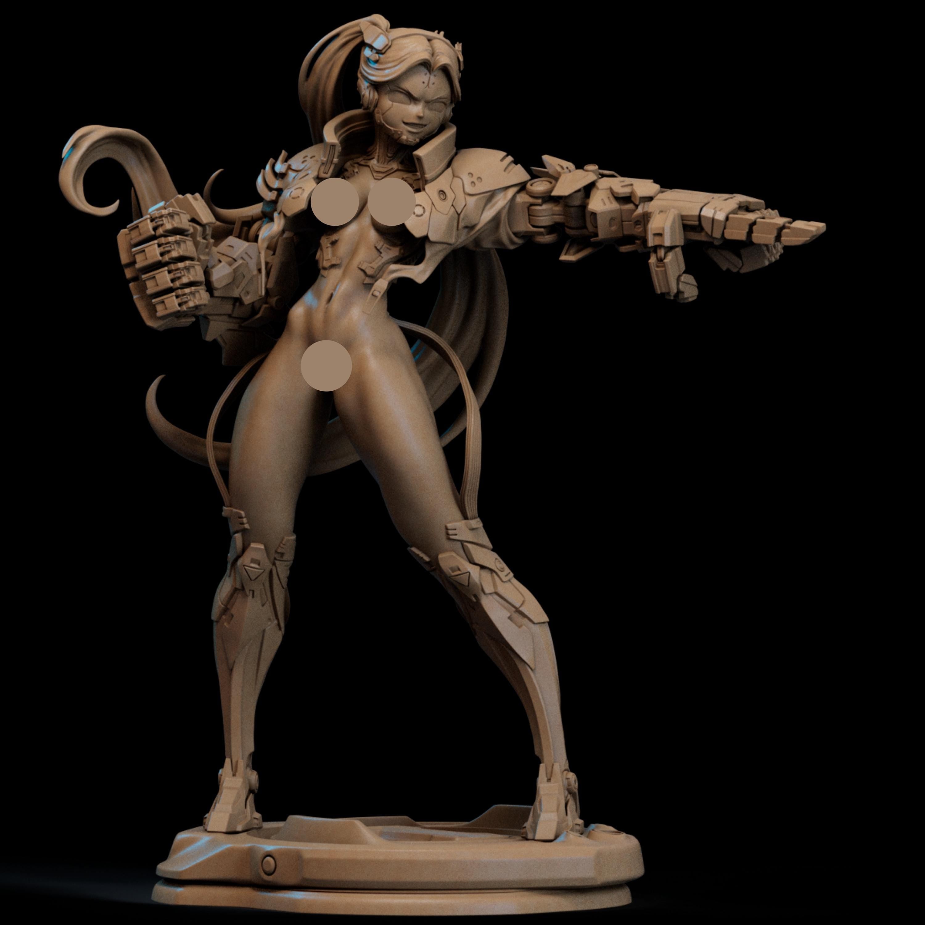 Steelheart Warrior Femme Fatale Figure: 12K Resin Fan Art Collectible (Unpainted & Unassembled)