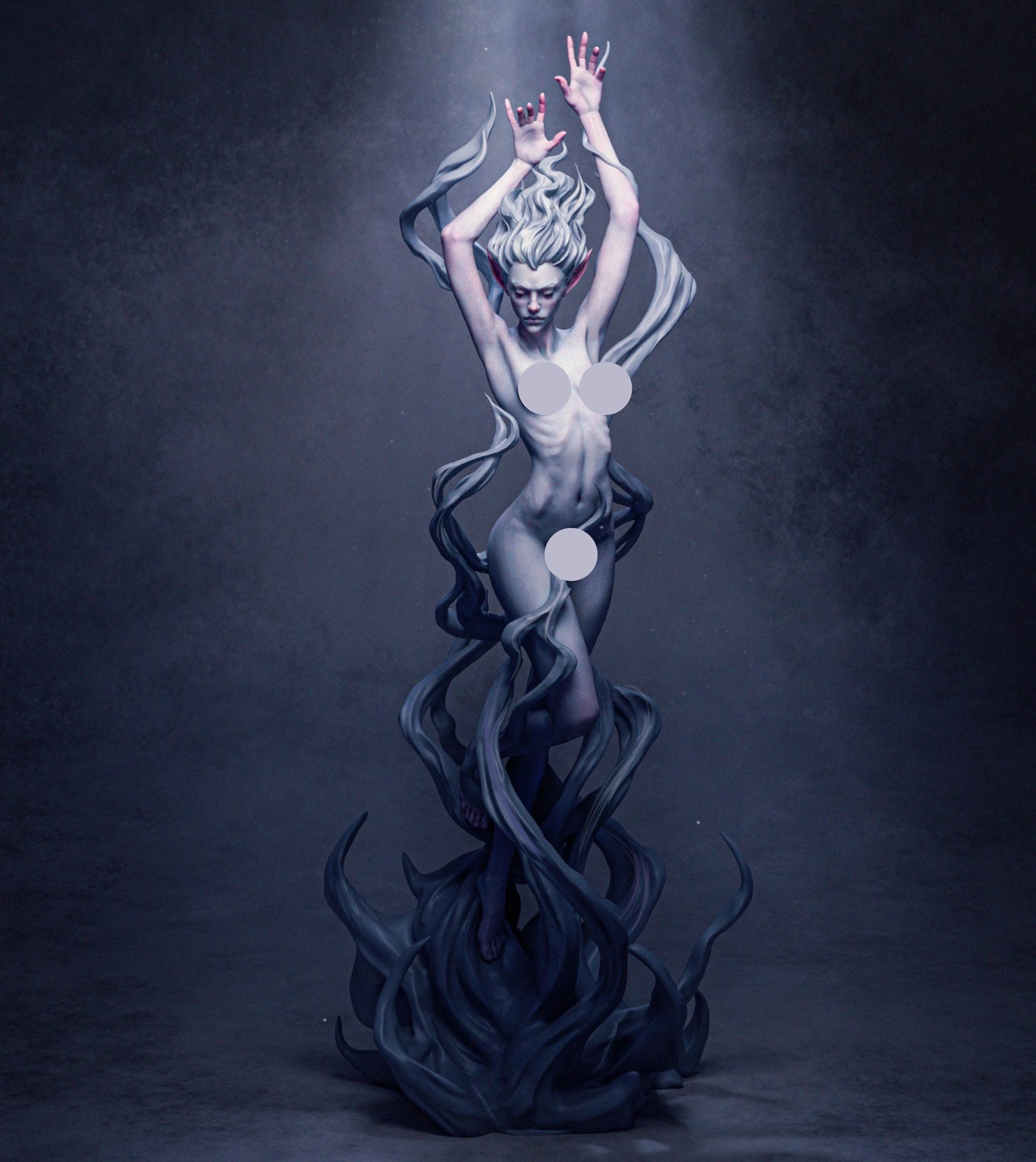 Gothic Femme Fatale Resin Statue – 12K High Detail – Unassembled / Painted GK Kit