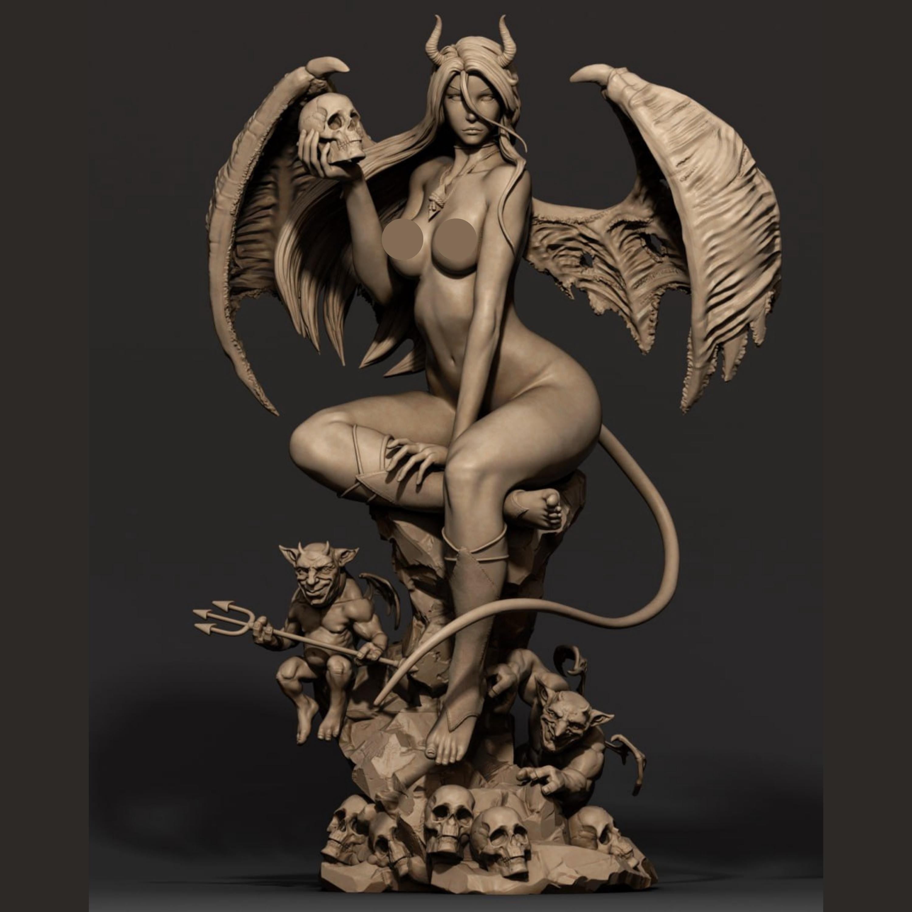 Nocturna Femme Resin Figure – 12K High Detail – Unassembled / Painted Fantasy GK Kit