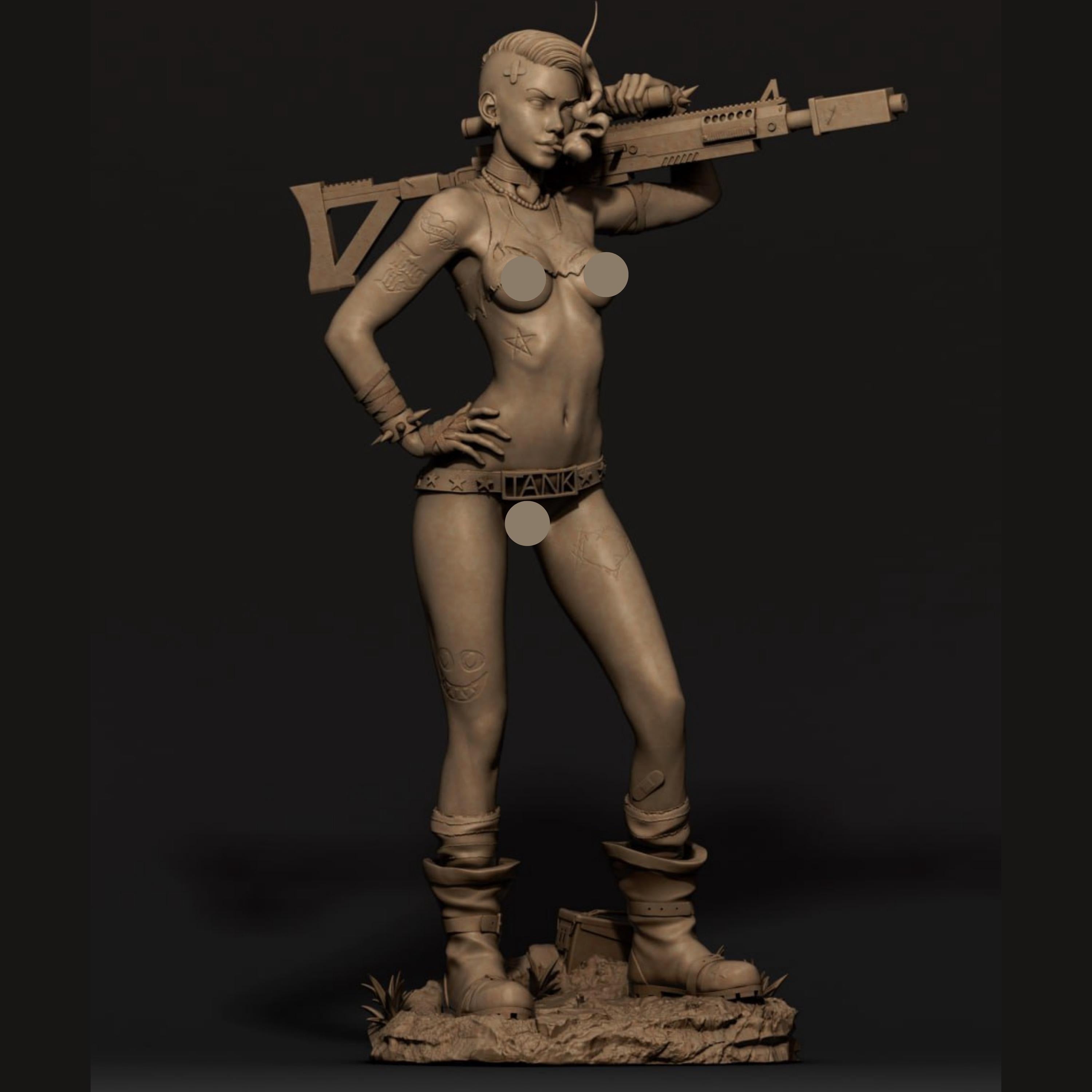 Post-Apocalyptic Femme Resin Figure – 12K High Detail – Unassembled / Painted GK Kit