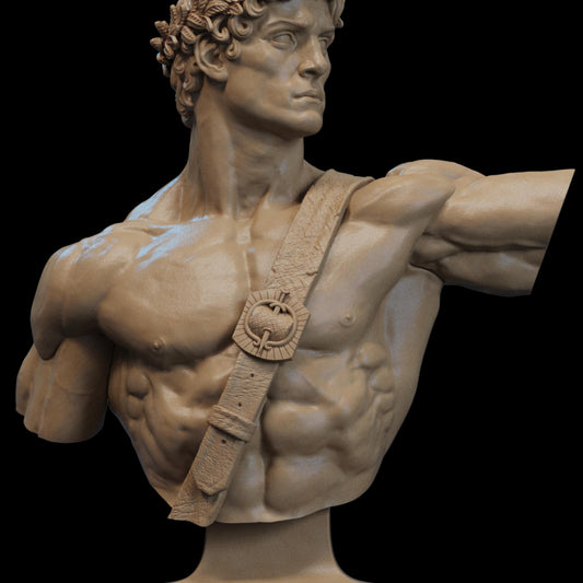 Apollo Bust: 12K Resin Greek Mythology Figure (Unpainted/Unassembled)