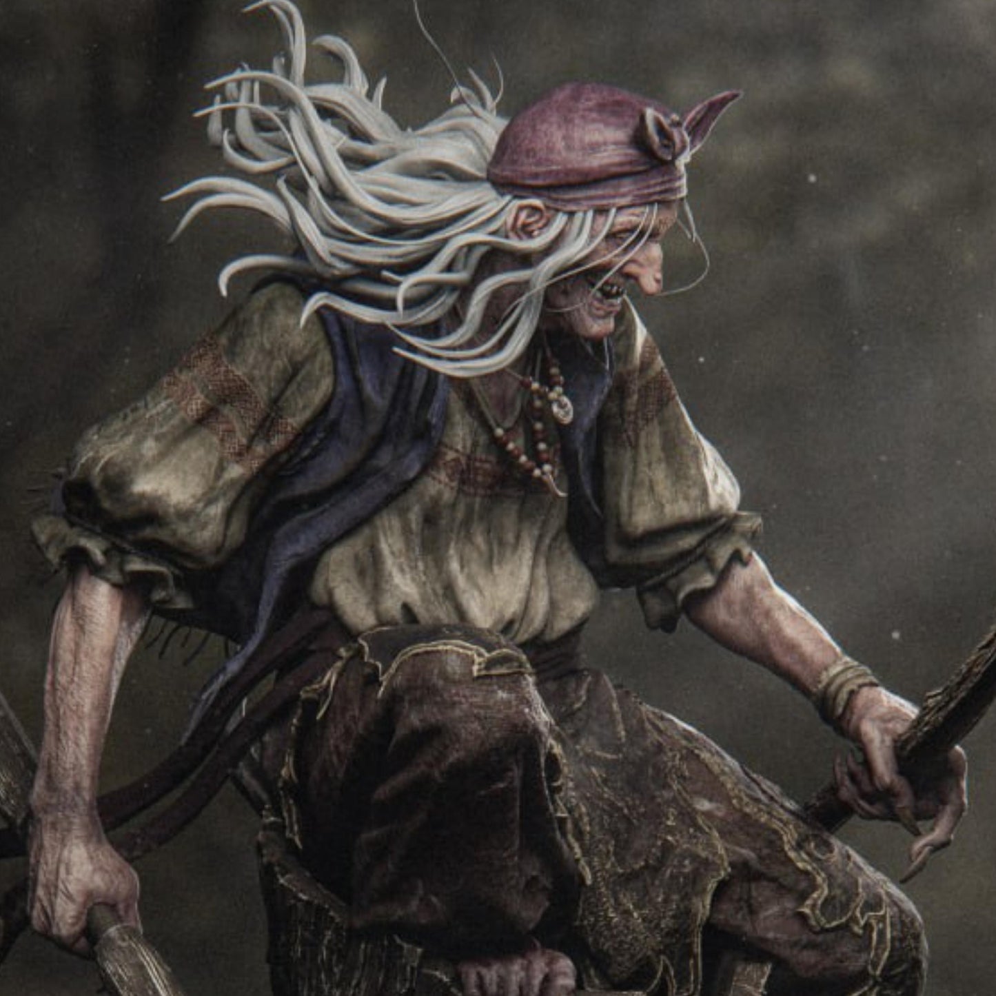 Baba Yaga Resin Figure: 12K Fan Art Witch Model Kit