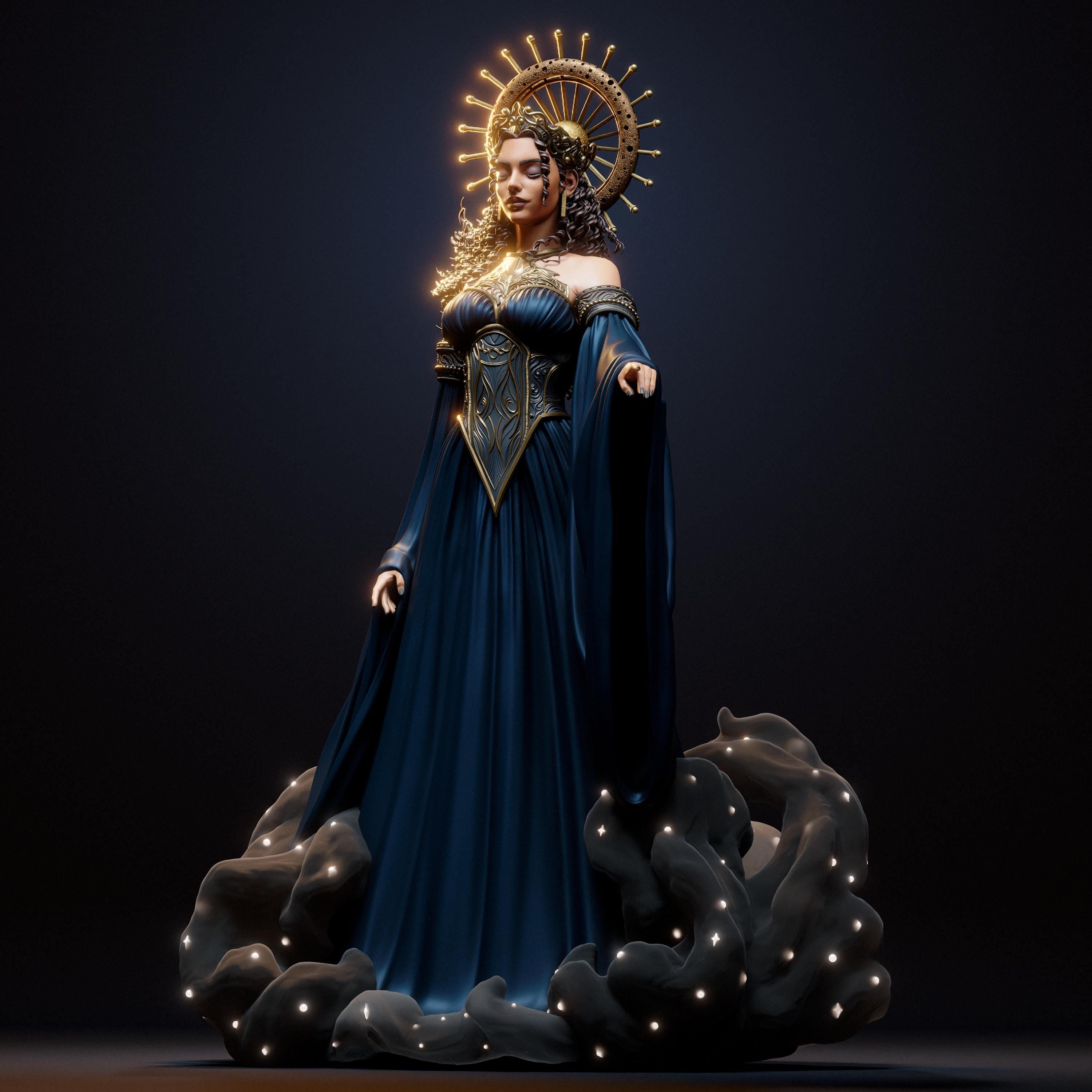 NYX Goddess of the Night Figure: 12K Resin 3D Print, Fan Art GK Kit