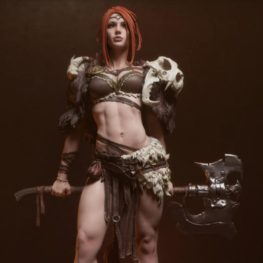 Barbarian Warrior Resin Figure – 12K High Detail – Unpainted / Painted – Fantasy Battle Axe Kit