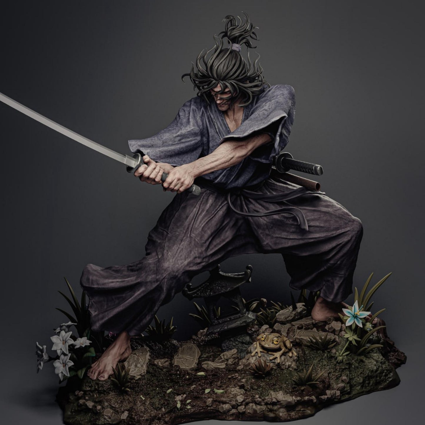 Samurai Warrior Resin Figure – 12K High Detail – Unpainted / Painted – Feudal Japan Collectible Kit