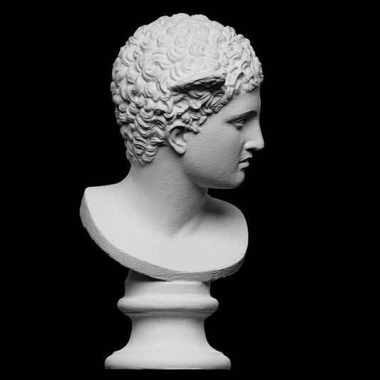 Head of a Faun Bust | Satyr Statue | Roman Mythology Forest Spirit | 12k Resin or Marble composite