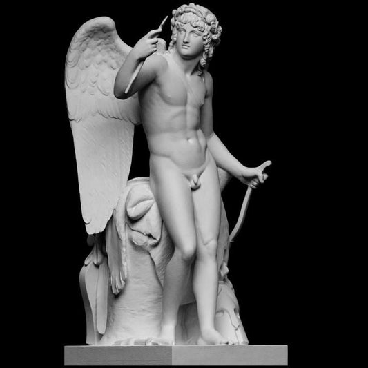 Triumphant Cupid Statue | Amor Vincit Omnia | Roman God of Love | 12k Resin or Marble composite PLA