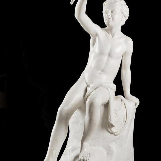 Boy with Dove Statue | Louvre Museum Replica | Roman Funerary Art Decor | 12k Resin or Marble composite