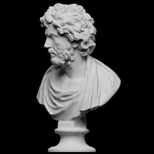 Philosopher or Barbarian Bust | Roman Portrait Art | Stoic Home Decor | 12k Resin or Marble composite