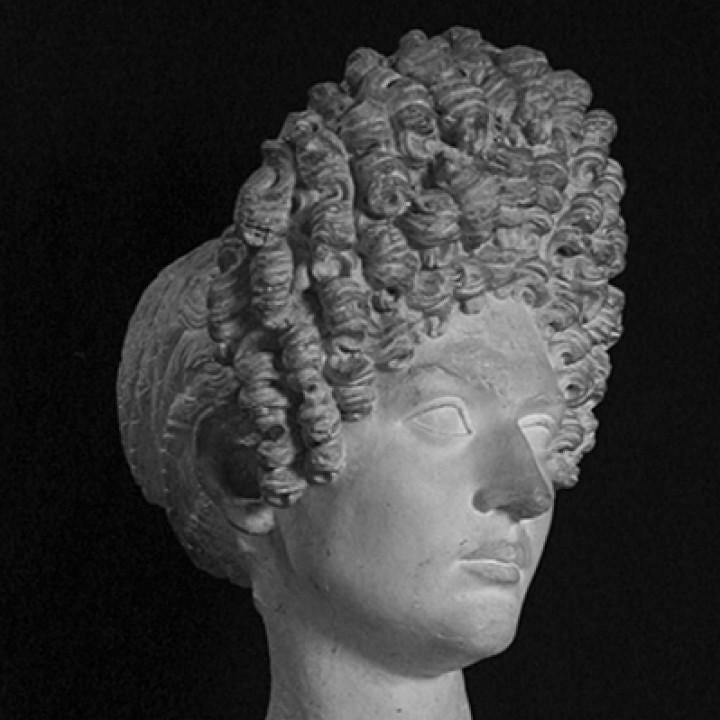 Bust of a Flavian Woman | The Fonseca Bust | Ancient Roman Hair | 12k Resin or Marble composite PLA