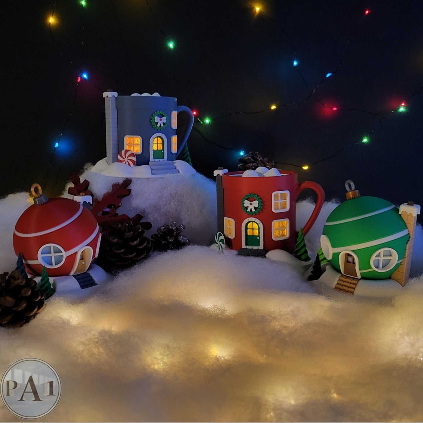 Fairy House Hot Chocolate Mug | Christmas Cocoa Cup 3D Print | Holiday Decor