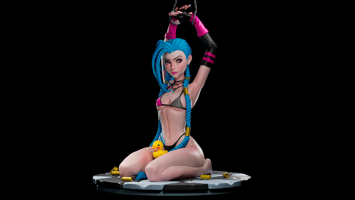 League Of legends Jinx In The Bathroom - NSFW OR SFW - HandPainted 12 k -1-12
