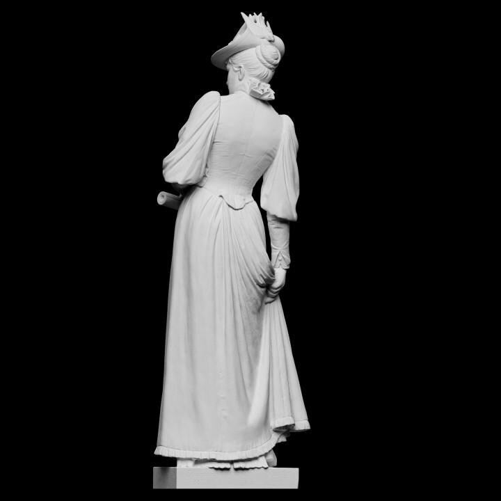 12K Resin Bust of Emilie Marie Rovsing – Timeless 19th Century Lady Sculpture