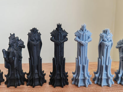 12K Resin Knight Chess Pieces: Unpainted Medieval Set