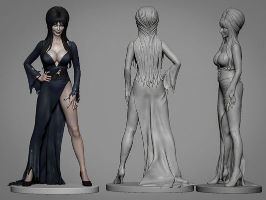 Elvira 12K Resin Figur - Maßstab 1/6, handbemalt Nsfw oder Sfw