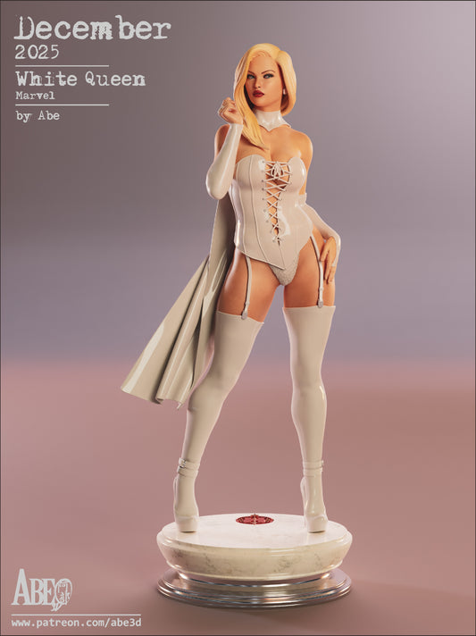 Emma Frost Resin Figure Handmade Hand Painted Collectible 1/4 1/6 Scale 16K 3D Print