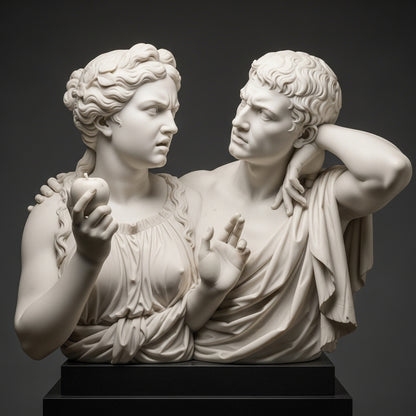 Adam & Eve Arguing Statue | Funny Biblical Art | FDM or 12K Resin