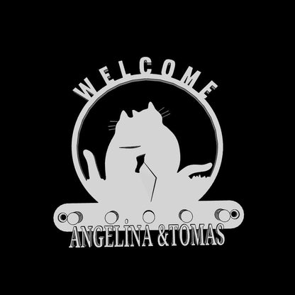 Personalized Key Holder STL File: Name & Silhouette Design (3D Print)