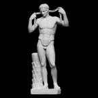 12K Resin Diadumenos Sculpture: Greek Athletic Art Home Decor