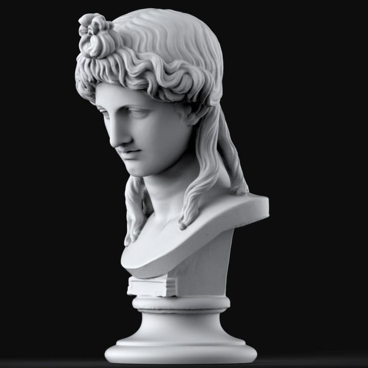 12K Resin Sculpture: Greek Apollo or Woman Head - Ancient Art Inspired