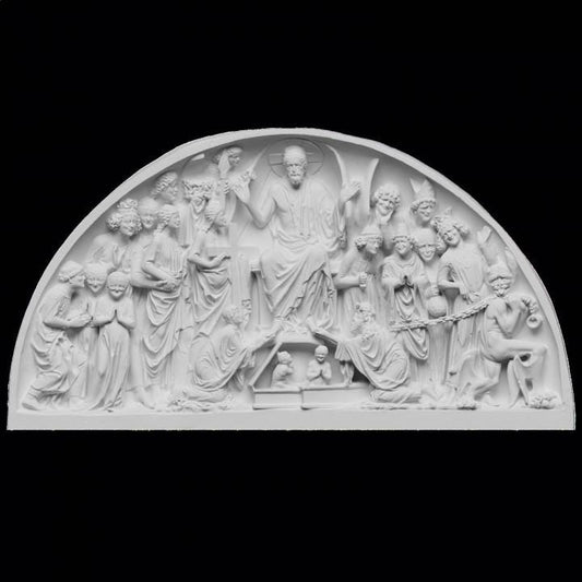 Doomsday Tympanum Sculpture: 12K Resin Medieval Gothic Relief