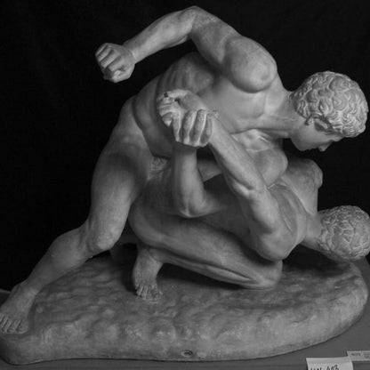 12K Resin Uffizi Wrestlers Sculpture: Greek Roman Athletic Art