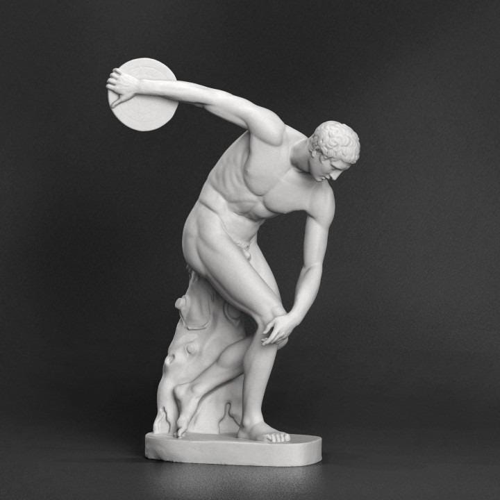 Ancient Greek Athlete Sculpture – Townley Discobolus Crafted in 12K Resin