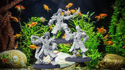 Undead Pirate Captain Aquarium Ornament – 45mm Miniature – 12K Resin Quality – Unpainted DIY Decor