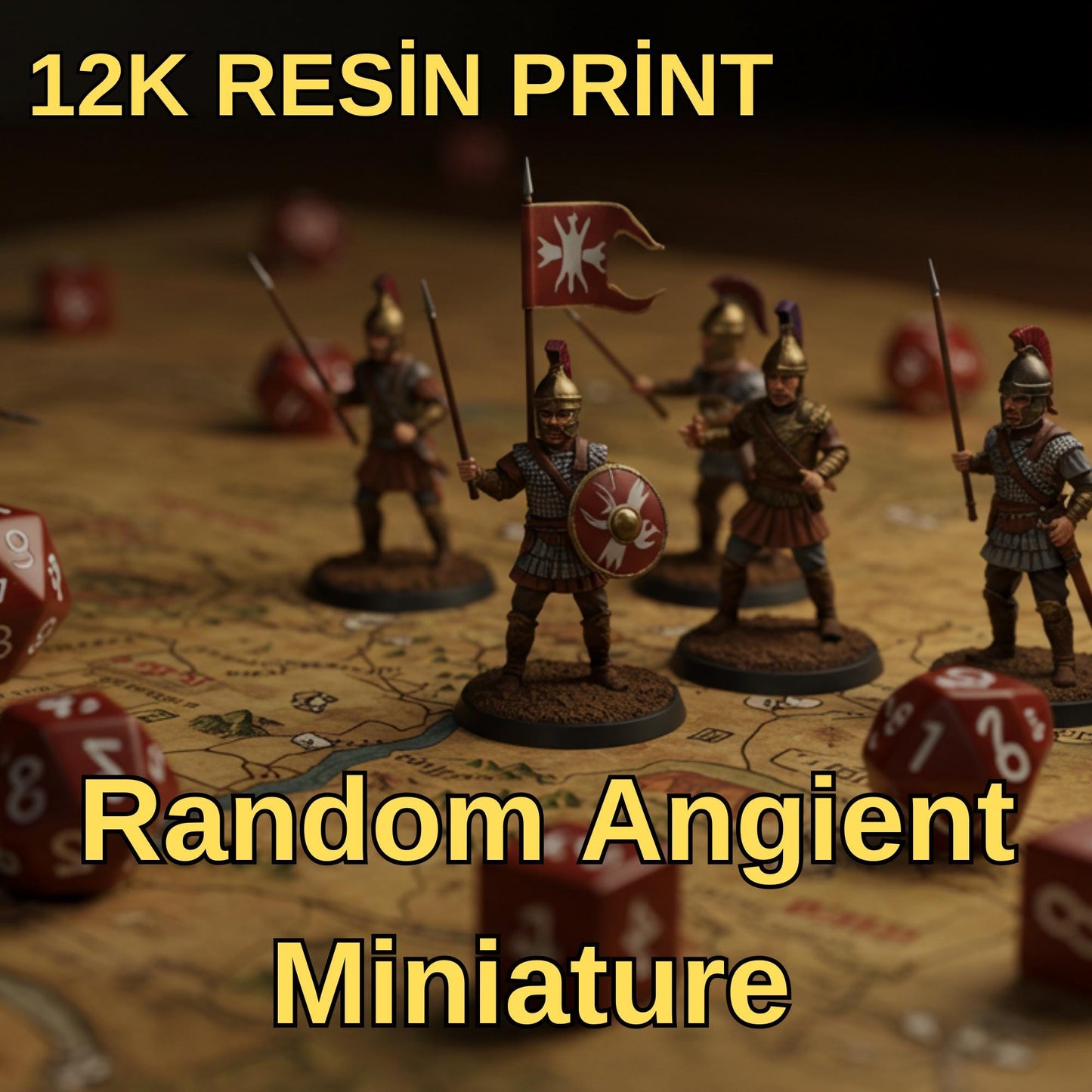 12K Resin Print Ancient Soldier Miniature Set - UNpainted