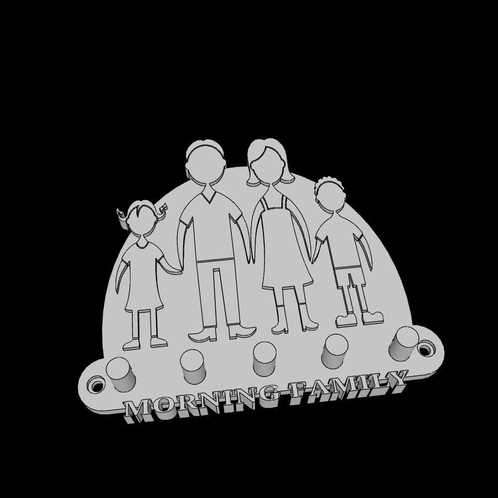 Personalized Key Holder STL File: Name & Silhouette Design (3D Print)