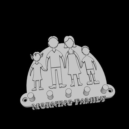 Personalized Key Holder STL File: Name & Silhouette Design (3D Print)