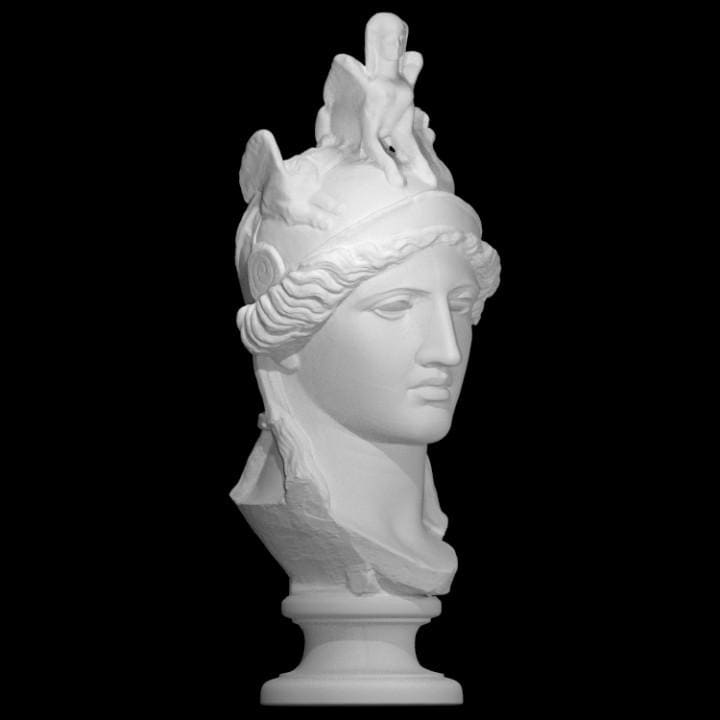 Head from the Athena Hope-Farnese – 12K Premium Resin Sculpture Inspired by Ancient Roman Copy of the Greek Goddess of Wisdom and War