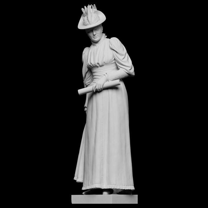 12K Resin Bust of Emilie Marie Rovsing – Timeless 19th Century Lady Sculpture