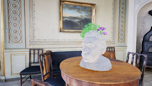 Einstein Flowerpot STL File: 3D Printing Genius Decor