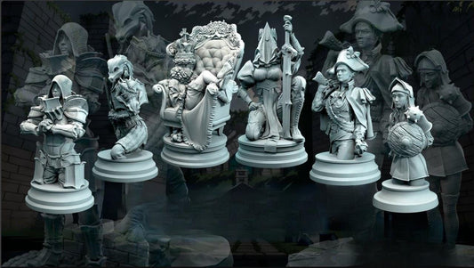12K Resin Chess Pieces: Unpainted DIY Set