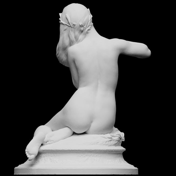 André Chenier Muse Sculpture: 12K Resin Neoclassical Art