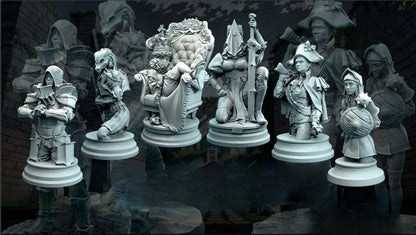 12K Resin Chess Pieces: Unpainted DIY Set