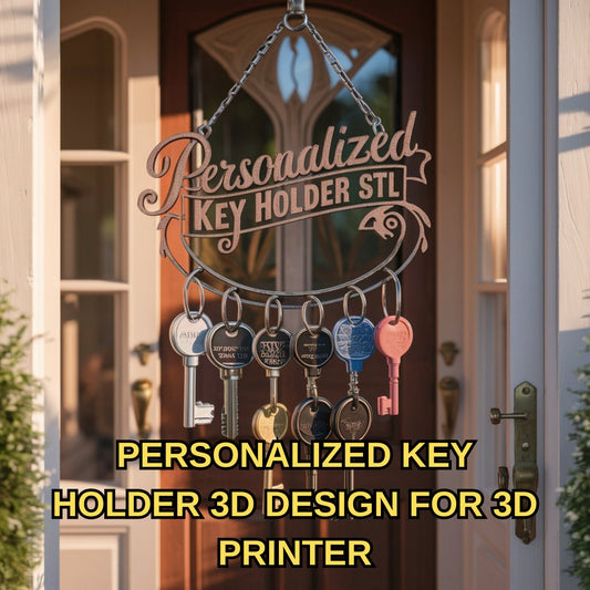 Personalized Key Holder STL File: Name & Silhouette Design (3D Print)