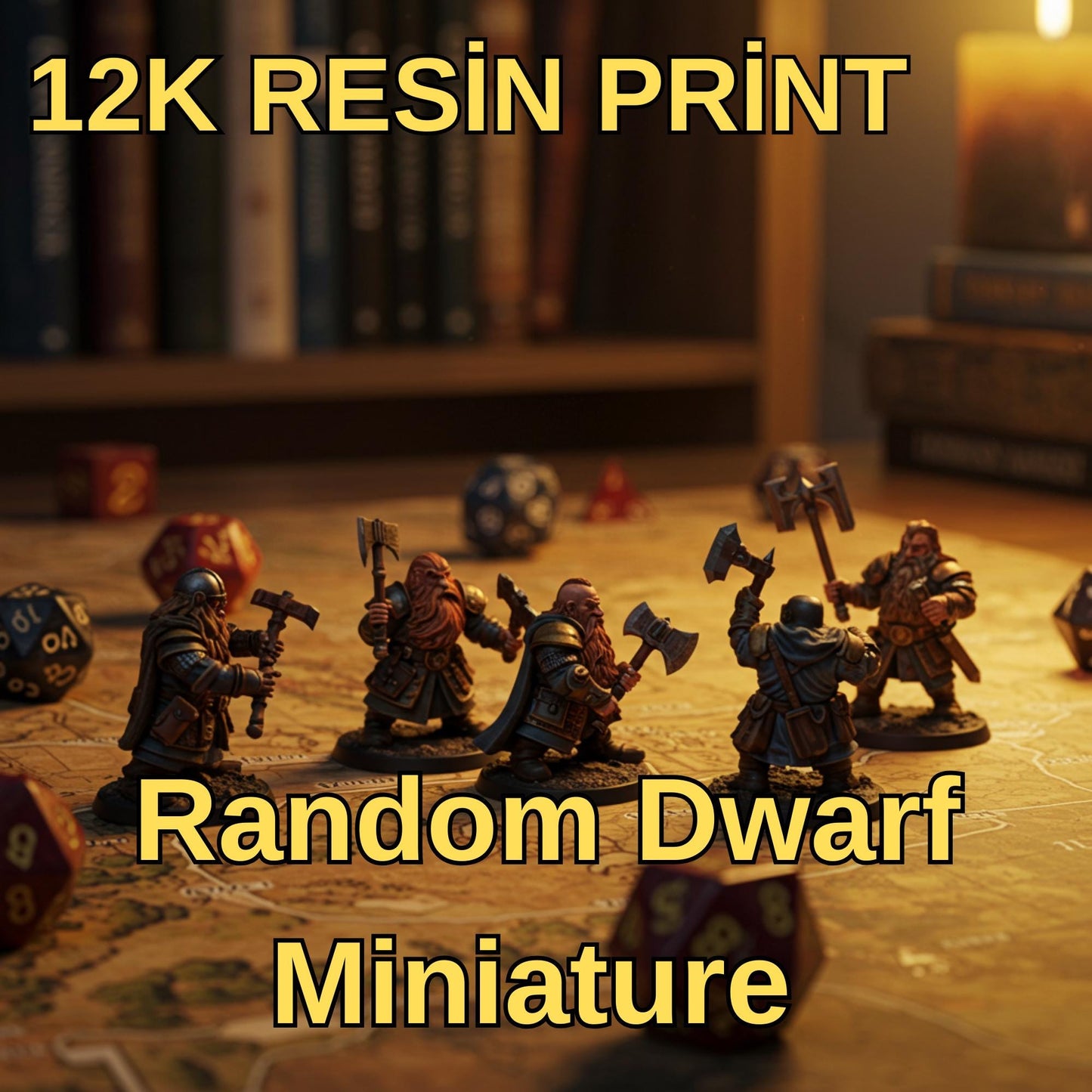 Dwarf Miniature Bundle: Random RPG Miniatures, 12K Resin Print (Unpainted)